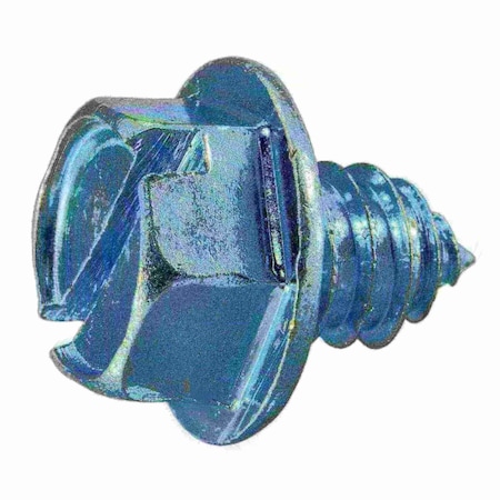 Midwest Fastener Sheet Metal Screw, 3/8" x 1/2 in, Zinc Plated Steel Flange Hex Head Slotted Drive, 10 PK 38241